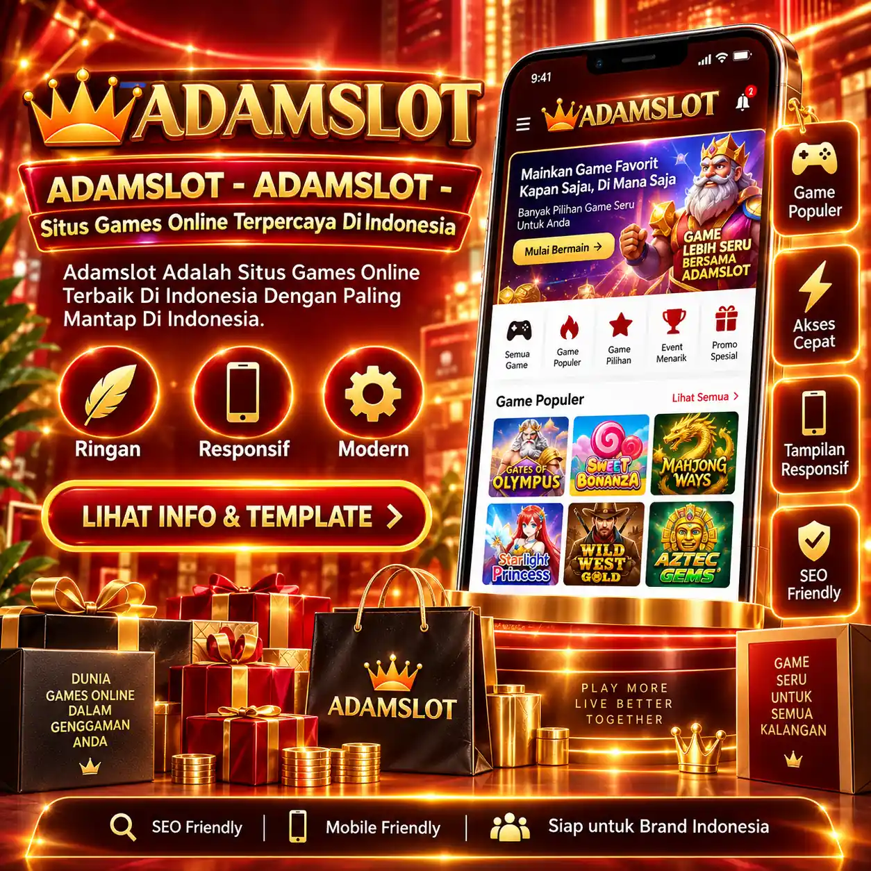 ADAMSLOT portal game online dengan tema merah